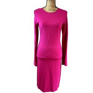 Maison Martin Margiela Women's Pink Midi Sheath Dress Sz 40/4 Knit Jersey Italy